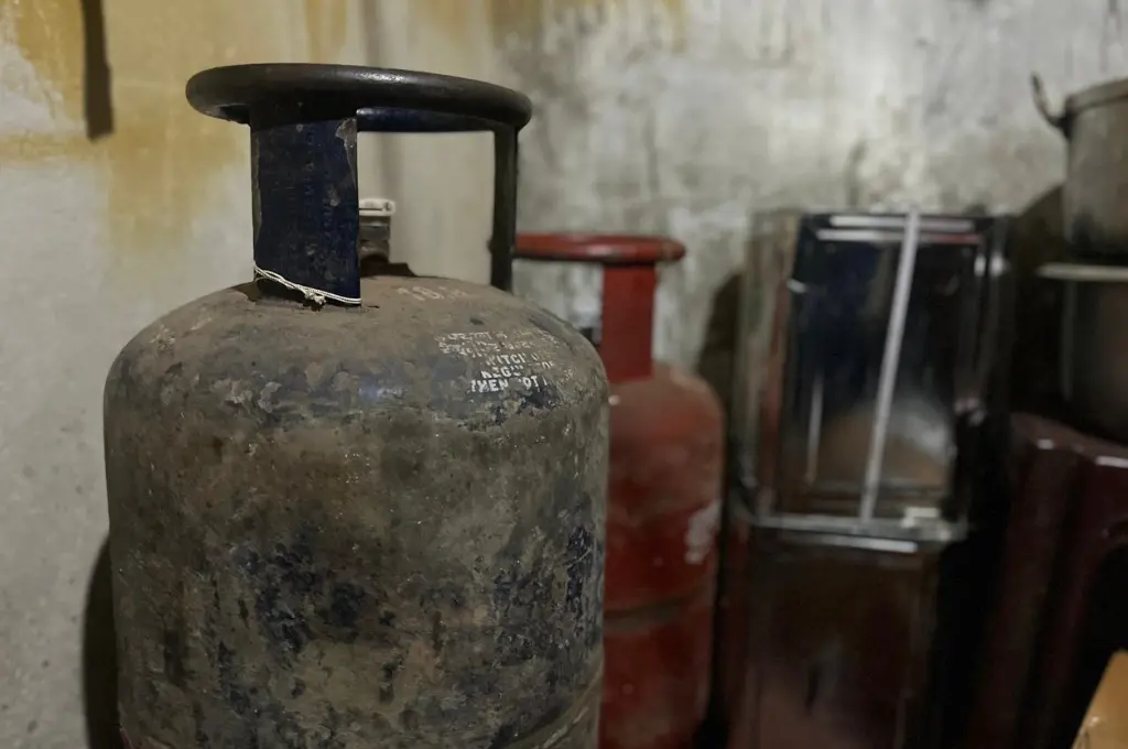 An LPG cylinder at a shop in Meghalaya--LPG crisis