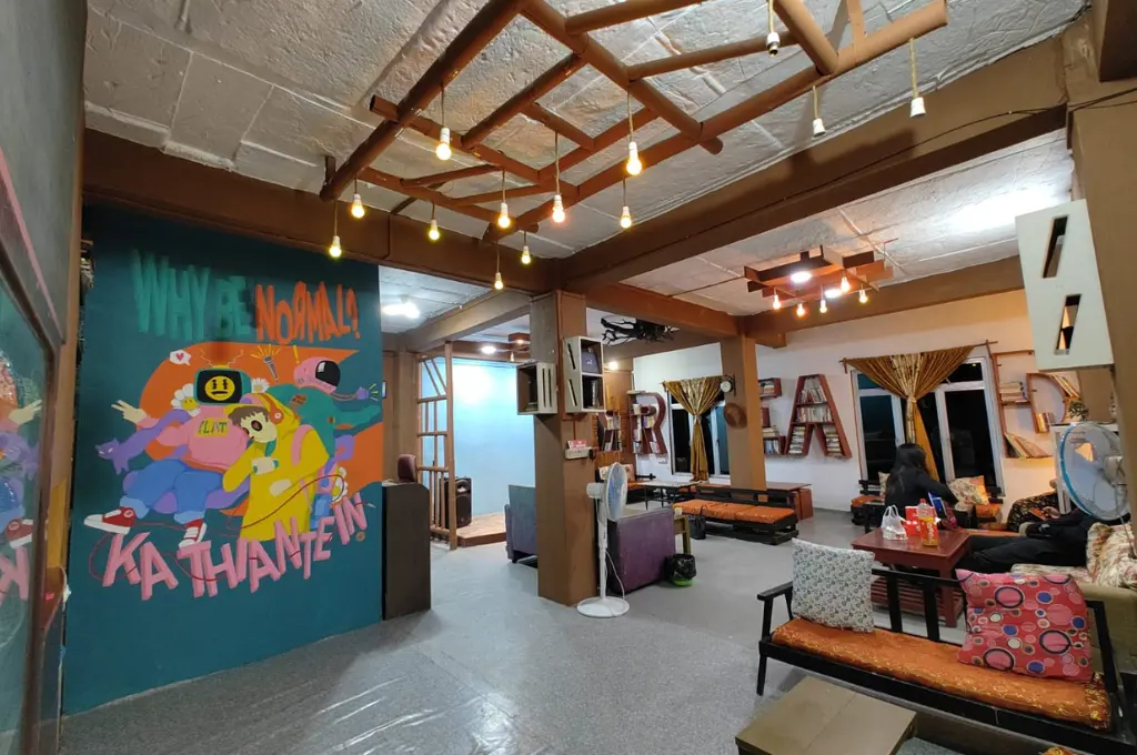 bright and airy interiors of an office, with a colourful mural on one of the walls--Mizoram nonprofit