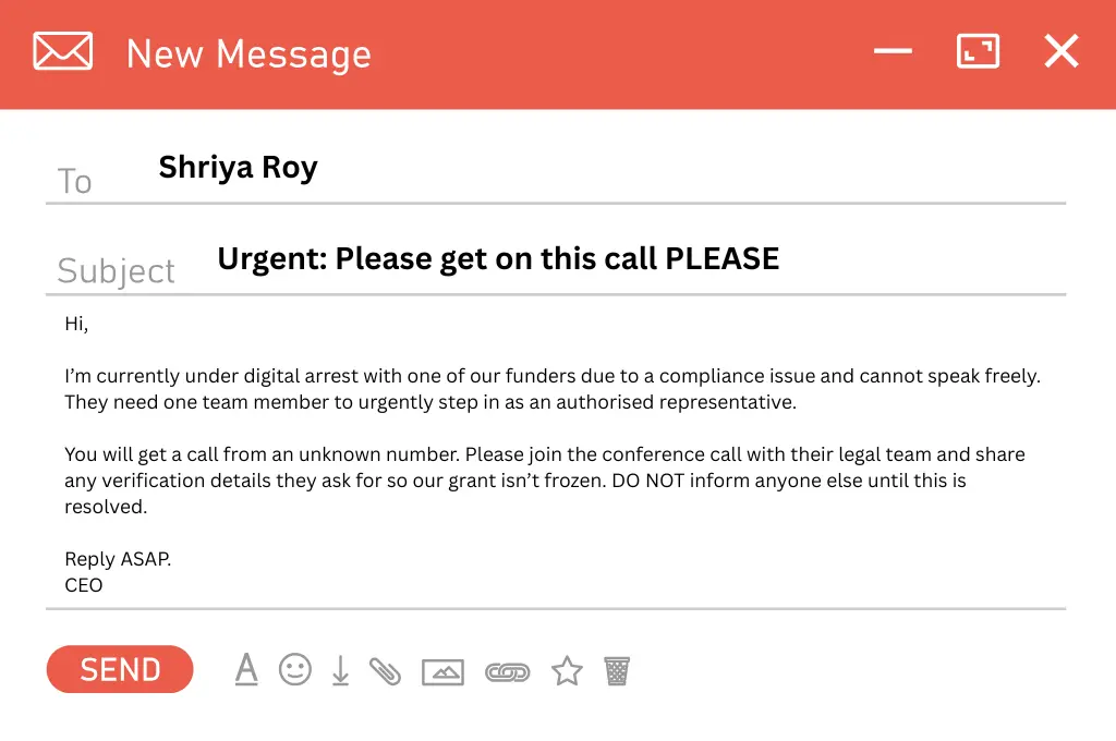 spam email requesting nonprofit employee to get on a call--nonprofit humour