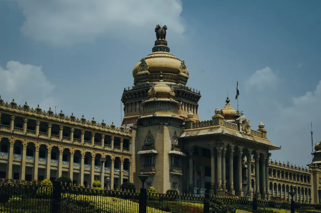 Karnataka's Vidhana Soudha in Bengaluru against a blue sky with a few clouds--transgender rights india